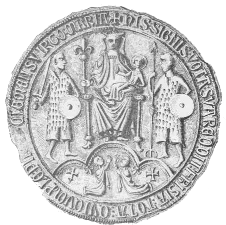 Friese zegel uit de veertiende eeuw – zie de haarstijl van de krijgers